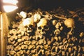 The catacombs of Paris in France
