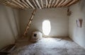 A recreation of an ancient Neoloithic house from Catal Hoyuk, Turkey