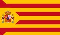 CATALAN FLAG 23 with the Spanish shield the best solution Royalty Free Stock Photo