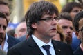 Catalan governor Carles Puigdemont at manifestation against terrorism