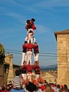 Catalan human tower in Montblanc, Spain