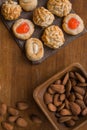 Some catalan panellets, typical pastries in Catalonia, Spain. Dia de Tots Sants