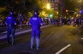 Catalan police and demonstrators take the streets of Barcelona