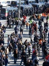 Catalan police mossos securing sants station in Barcelona outdoor vertical