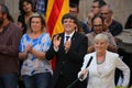 Catalan President Puigdemont receiving population that will help with referendum