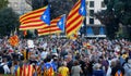 Catalan separatist demonstartors cut off traffic in main Barcelona avenues