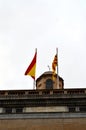 Catalan and Spanish flags