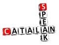 Catalan Speak Learn. White and Red 3D Crossword Puzzle