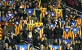 Catalan supporters with independentist flags