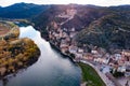 Catalan town of Miravet on banks of Ebro river, Tarragona, Spain Royalty Free Stock Photo