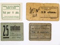 Catalan vouchers and monetary tickets. Spanish civil war.