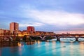 Catalans bridge at sunrise Royalty Free Stock Photo