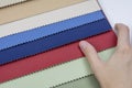 Samples of artificial leather for sewing Royalty Free Stock Photo