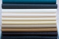 Catalog of multicolored imitation leather. Leatherette samples texture