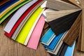 Catalog of samples of materials for furniture Royalty Free Stock Photo