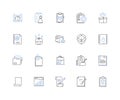 Catalogs and folders line icons collection. Organization, Sorting, Categorization, Storage, Structure, Dividers