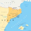Catalonia autonomous community of Spain political map