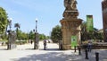 Gate and statues at the entrance of the Citadel park in the old town.