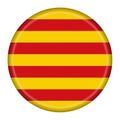 Catalonia button flag red yellow 3d illustration Royalty Free Stock Photo