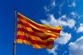 Catalonia Flag on Blue Sky Royalty Free Stock Photo