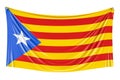 Catalonia flag hanging on the wall, 3D