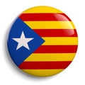 Catalonia Flag Round Badge Isolated on White Royalty Free Stock Photo