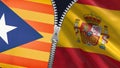 Catalonia and Spanish flag