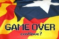 Catalonia Independence flag and Game Over text