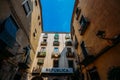 Catalonia Independence Flags on balconies in Girona, Catolonia, Spain