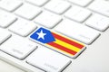 Catalonia independent flag on keyboard Royalty Free Stock Photo