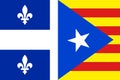 Catalonia and Quebec Flag