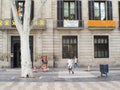 Catalunya houses with politic flags Royalty Free Stock Photo