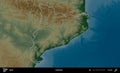 Catalunya outlined, Spain. Physical Royalty Free Stock Photo