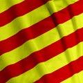 Catalunyan Flag Closeup Royalty Free Stock Photo