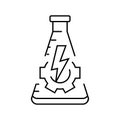 catalyst chemical reactions line icon vector illustration