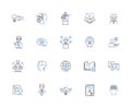 Catalyst line icons collection. Reaction, Acceleration, Enzyme, Promoter, Activator, Facilitator, Impetus vector and