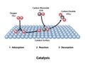 Catalyst Surface with Catalytic Reaction Royalty Free Stock Photo