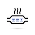 Catalytic converter and chemical element system icon. Royalty Free Stock Photo