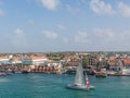 Catamaran in Aruba Harbor Royalty Free Stock Photo