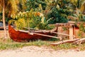 Catamaran boat in beach in Nosy Be Madagascar Royalty Free Stock Photo