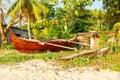 Catamaran boat in beach in Nosy Be Madagascar Royalty Free Stock Photo