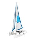 Catamaran Boat Isolated