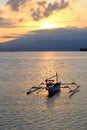 Catamaran boat at the sunrise Royalty Free Stock Photo