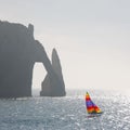 Catamaran and cliff