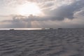 Catamaran on Diana Beach at sunrise Royalty Free Stock Photo