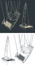 Sailing Catamaran Drawings