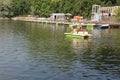 Catamaran on the river