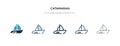 Catamaran icon in different style vector illustration. two colored and black catamaran vector icons designed in filled, outline,