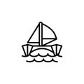 Catamaran icon. line style icon vector illustration