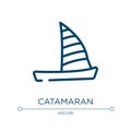 Catamaran icon. Linear vector illustration from extreme sports collection. Outline catamaran icon vector. Thin line symbol for use